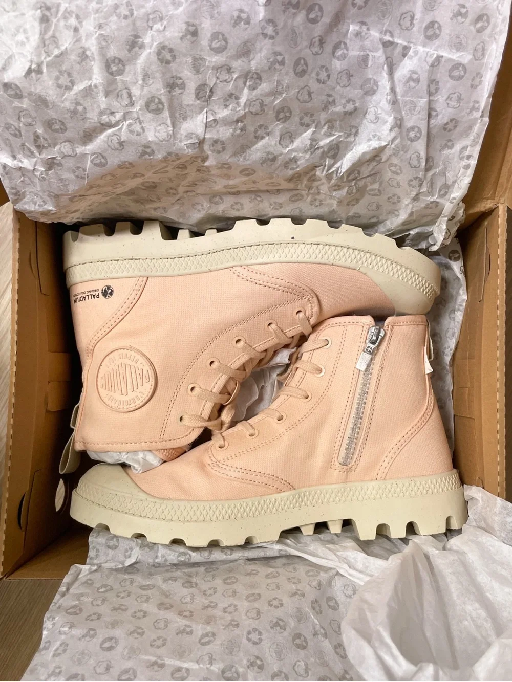 Palladium Pampa Hi Zip Organic Boots (Peaskin/Blush Pink) - Picture 10 of 11
